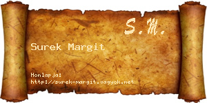 Surek Margit névjegykártya